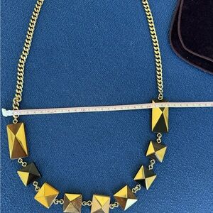 Stella McCartney Gold and Black Pyramid Necklace